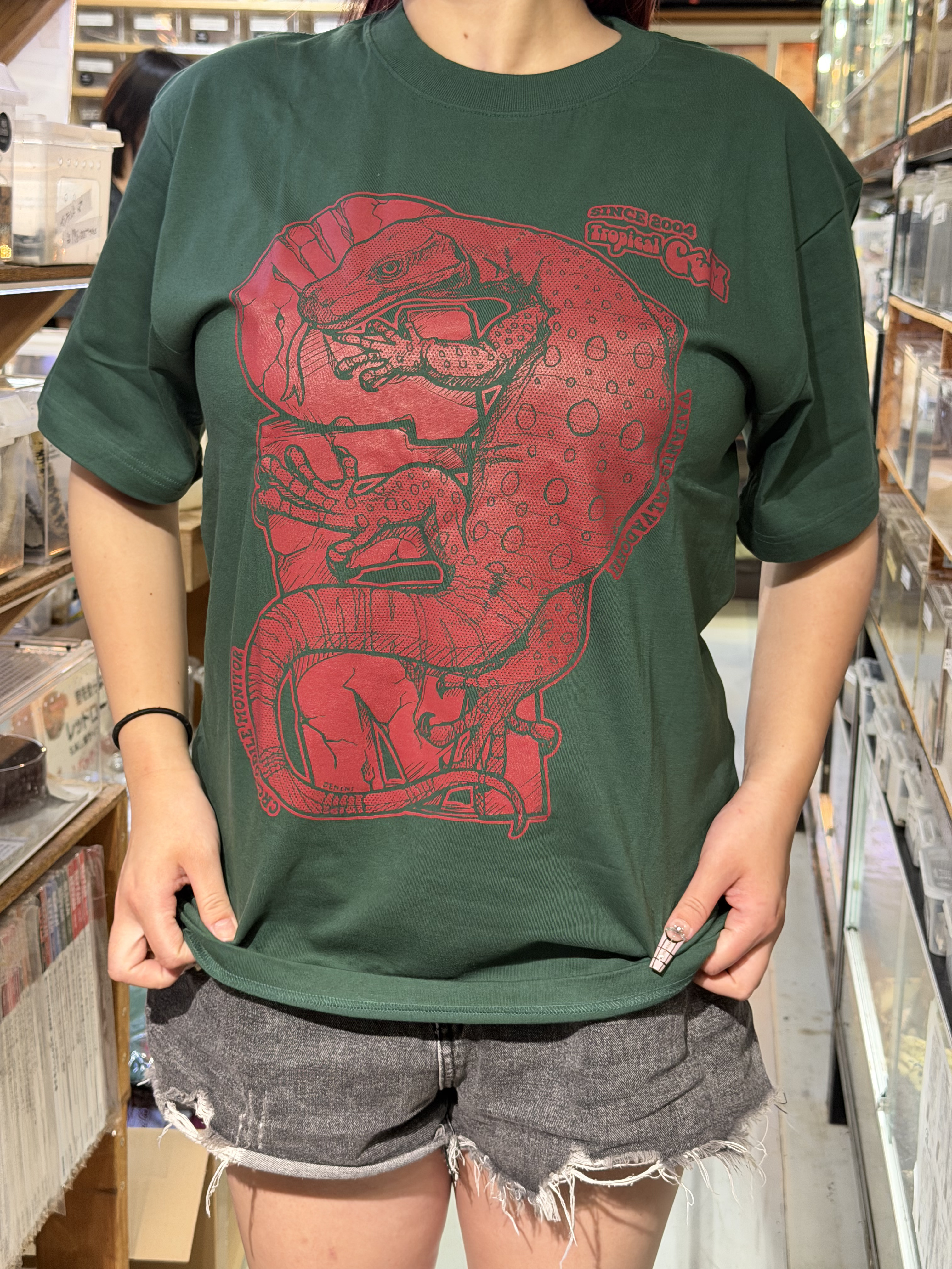 ジェムTシャツ レッドグリーン